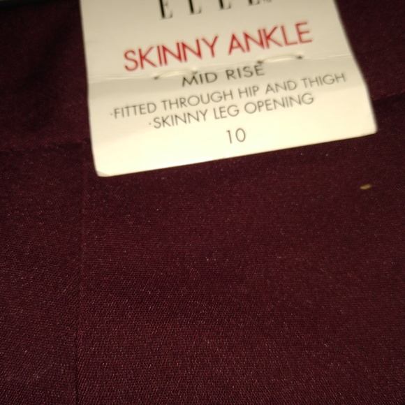 Maroon skinny pants by Elle - Picture 4 of 5